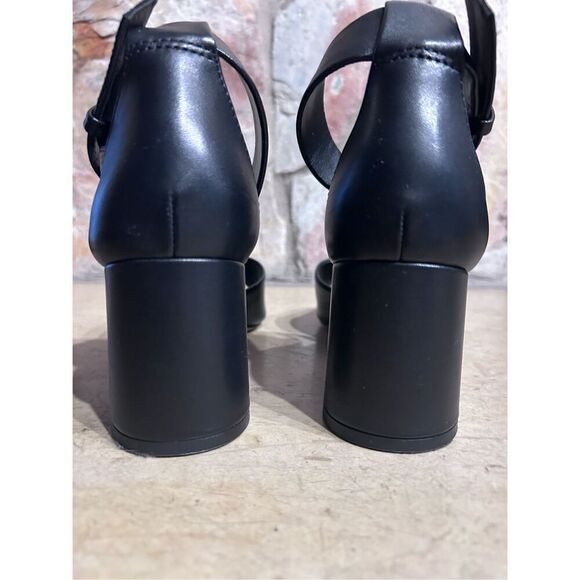 Nordstrom Nolomita-Lea Black Open Toe Block Heel Buckled Sandals Size 7 - Picture 4 of 9